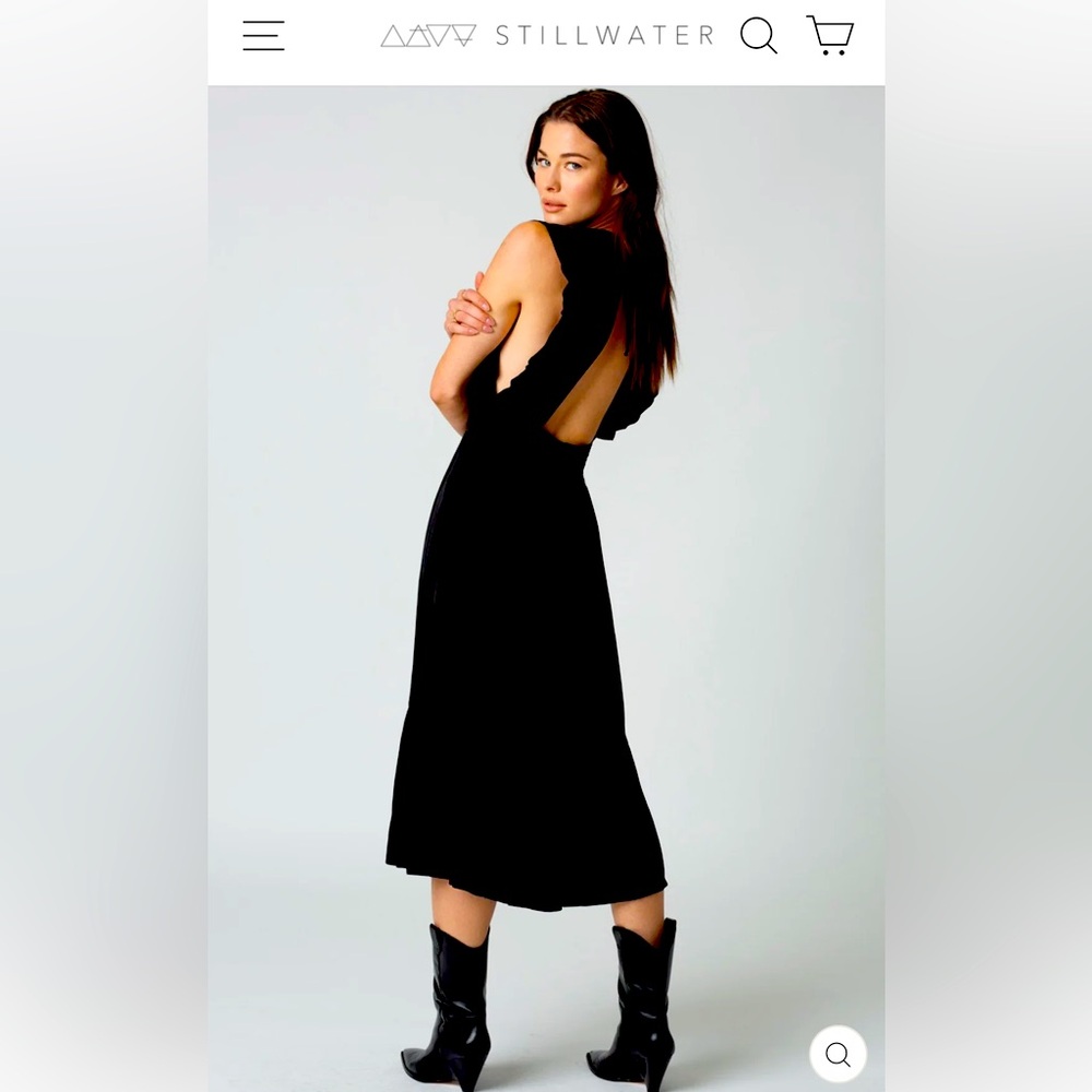 STILLWATER LA Black flowy silky dress